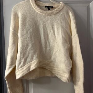 Express Women's Off-White Crew Neck Sweater